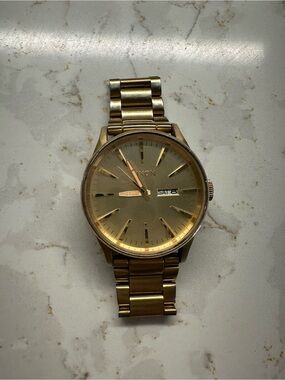 Nixon Gold-Tone Men's Bracelet Watch with Champagne Dial